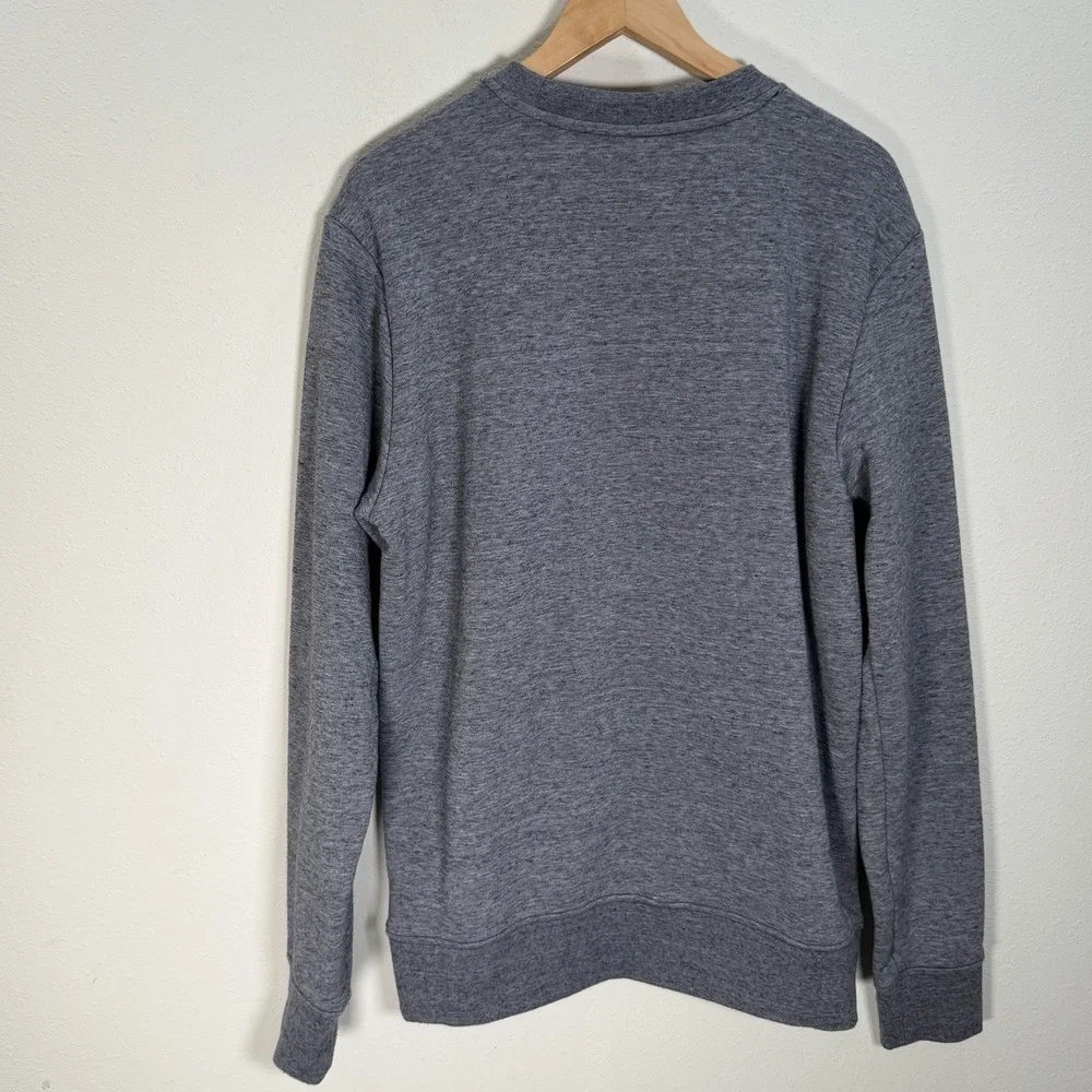 The North Face Sweatshirt Mens Sz L Heritage Patch Crew Gray Blue Pullover